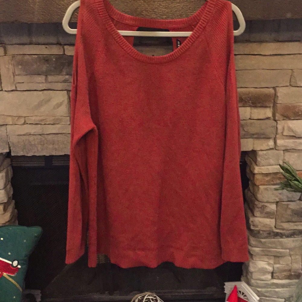Torrid Brick Red Cold Shoulder Pullover Sweater 2X
